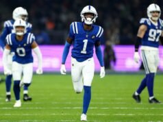 小馬隊 CB Saus Gardner(左小腿)在輸給德州人隊的比賽中兩次出局