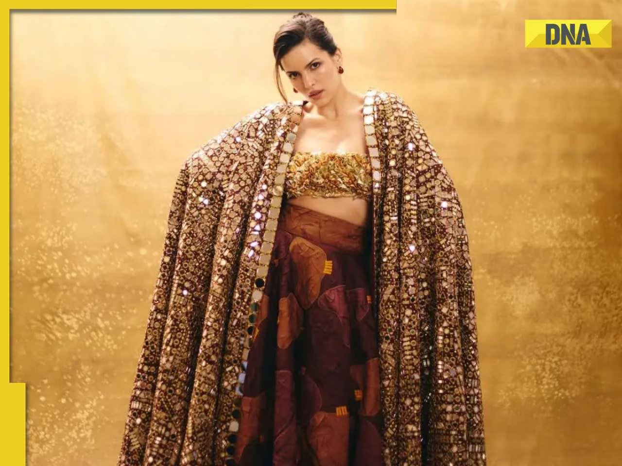 娜塔莎·斯坦科維奇 (Natasa Stankovic) 身著 Abu Jani Sandeep Khosla 斗篷大放異彩，黃金時刻盡顯優雅，看照片