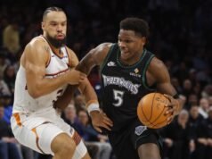 森林狼隊的安東尼·愛德華茲(腳)缺席對陣國王隊的比賽