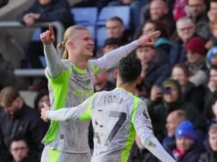 2025-26賽季英超聯賽:哈蘭德梅開二度,曼城擊敗水晶宮