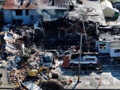 視頻中捕捉到的劇烈爆炸摧毀了房屋並造成六人受傷