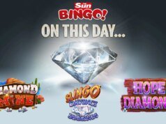 在庫里南鑽石周年紀念日玩 Sun Bingo 的寶石老虎機