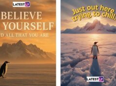 使用人工智能工具創建病毒企鵝走向山模因