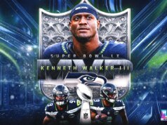 肯尼思·沃克三世在帶領海鷹隊戰勝愛國者隊後榮獲超級碗 MVP