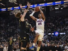 76人隊在井噴式勝利中限制勇士隊獲得2次罰球