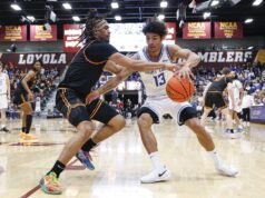 排名第 18 的聖路易斯·洛約拉 (St. Louis Loyola) 戰勝芝加哥隊,連續 18 場獲勝