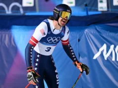 美國滑雪運動員布萊斯·貝內特 (Bryce Bennett) 在奧運會比賽結束後受傷,現在他準備喝一杯開胃酒 (Aperol Spritz)