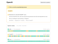 ChatGPT 在今天下午中斷使用後已恢復