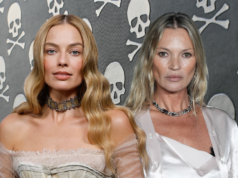 瑪格羅比 (Margot Robbie) 身穿凱特摩絲 (Kate Moss) 的透明骷髏裙