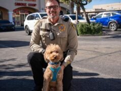 被遺棄在機場的金毛被救出她的警察收養