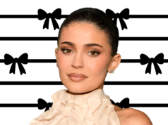 凱莉詹納 (Kylie Jenner) 在一張令人驚嘆的照片中戴著巨大的蝴蝶結