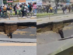 波哥大形成了一個巨大的火山口,導致整個道路荒蕪 – Publimetro Columbia