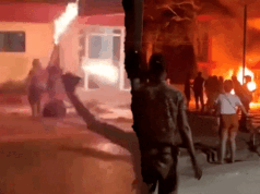 古巴抗議者在影片中攻擊共產黨大樓,據信發生了槍擊事件。