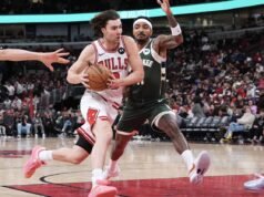 喬許吉迪上場時間很長,為公牛隊拿下三雙