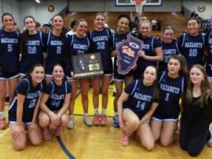 拿撒勒的防守在 IHSA 4A 級超級分區賽末段戰勝沃邦西谷 (Waubonsie Valley) 中收緊