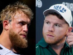 卡內洛·阿爾瓦雷斯 (Canelo Alvarez) 在傑克·保羅 (Jake Paul) 的魯西-卡拉諾 (Rousey-Carano) 價值 2 億美元的比賽中撒鹽