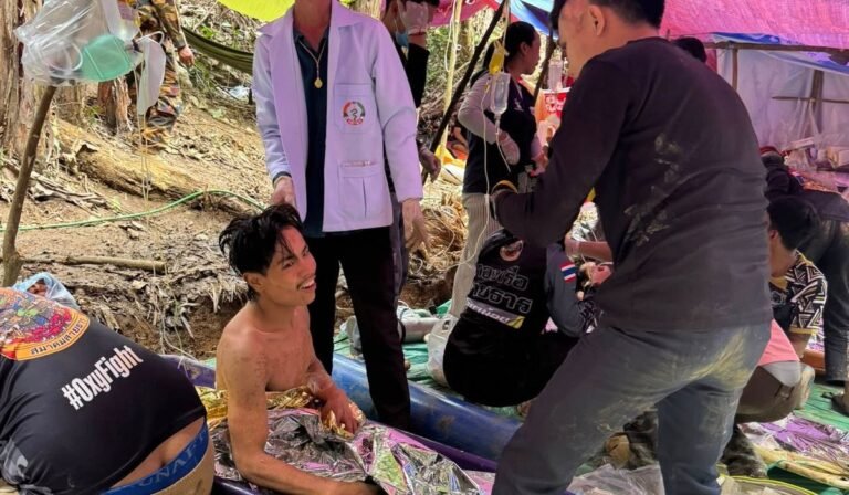 寮國救援人員成功解救被困山洞4人，2人失踪，搜尋工作正在進行中