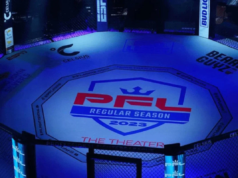 一名 PFL 員工在法庭聽證會上稱重當天,一名拳擊手退出後與一名拳擊手對峙