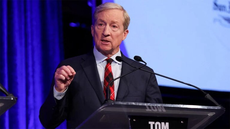 加州民主黨政府候選人湯姆·斯泰爾 (Tom Steyer) 對與變性運動員 AB·埃爾南德斯 (AB Hernandez) 的視頻反應不一