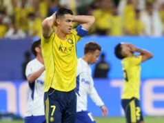 克里斯蒂亞諾·羅納爾多 (Cristiano Ronaldo) 與阿爾·納斯爾 (Al-Nasr) 一起輸掉了亞洲冠軍聯賽