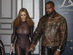 肯伊威斯特 (Kanye West) 的妻子比安卡森索里 (Bianca Sensori) 在喬治亞州演唱會結束後,幾乎赤身裸體地穿著透明內衣走出去