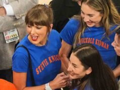 泰勒絲 (Taylor Swift) 出席在麥迪遜廣場花園舉行的 NBA 總決賽第四場比賽