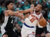 布倫森帶領尼克隊在 NBA 總決賽第一場激動人心的比賽中擊敗馬刺隊