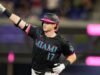 加拿大選手凱西·霍默斯 (Casey Homers) 在對陣巨人隊的雙打和單打比賽中領先馬林魚隊