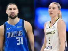 觀看佩琪·布克 (Paige Buecker) 在 NBA、WNBA 克萊·湯普森 (Klay Thompson) 賽前的緊張時刻