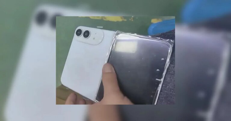 人體模型展示了 iPhone Ultra 的白色外觀