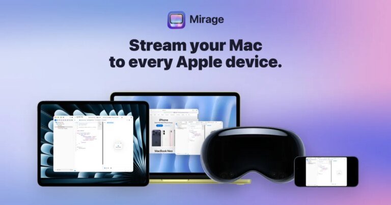 獨立應用程式評論：「Mirage」將您的 Mac 顯示器帶到 iPhone、iPad、Vision Pro 和其他 Mac 上