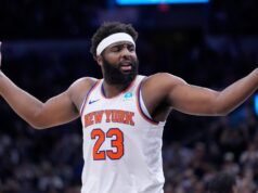 尼克斯羅賓遜週二在訓練中,即 NBA 總決賽第一場比賽的前一天