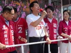 韓國人在地方選舉中投票被視為李明博總統執政一年後支持他的措施