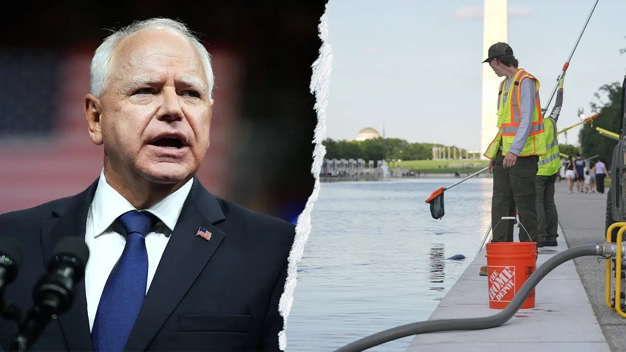 沃茲 (Tim Walz) 就倒影池項目抨擊川普，保守派回應