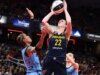 凱特琳克拉克 (Caitlin Clark) 穿著泰勒絲 (Taylor Swift) 耐吉鞋拿下 32 分雙打,幫助 Fever 在加時賽中從天空隊的精彩逆轉中倖存下來。