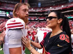 NFL 妻子克萊爾·基特爾 (Claire Kittle) 在流行文化中的地位不斷上升。令人難以置信的帶回家和肉!