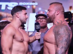 艾迪霍爾 (Eddie Hall) 在 Misfit Boxing 27 主賽事中比湯米弗瑞 (Tommy Fury) 擁有 100 磅的體重優勢
