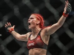 加拿大選手吉莉安羅伯森 (Gillian Robertson) 在 UFC 330 上奪冠