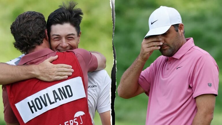 維克多·霍夫蘭 (Viktor Hovland) 在延長賽中以小鳥球擊敗斯科蒂·舍夫勒 (Scottie Scheffler)，贏得了旅行者錦標賽。
